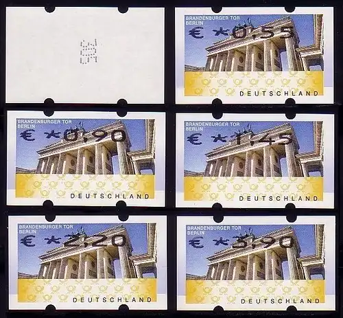 6 Berlin - ensemble Euro-Impression Oben + numéro de comptage six ATM 45-390 EFFORT **