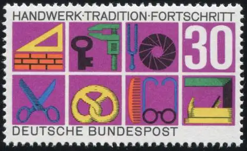 553 Handwerk mit PLF Ausbuchtung oben am D von DEUTSCHE, Feld 29, **