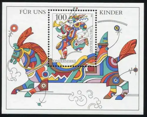 Block 35 Kinder mit PLF roter Punkt unter dem Vorderhuf des Pferdes, **