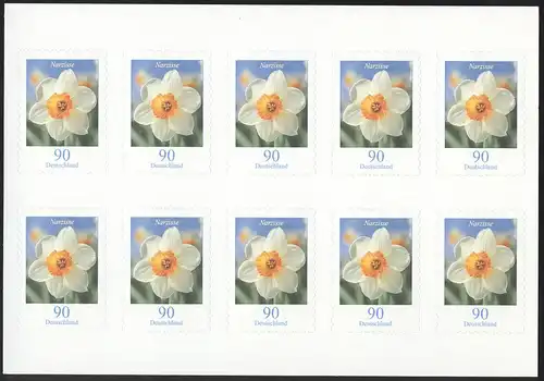 FB 1a feuille de Narcisse 10x2515 no 1620 03781, avec point vert, **