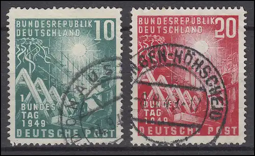111-112 Bundestag - Satz komplett gestempelt, Zähnung und Stempel laut Abbildung