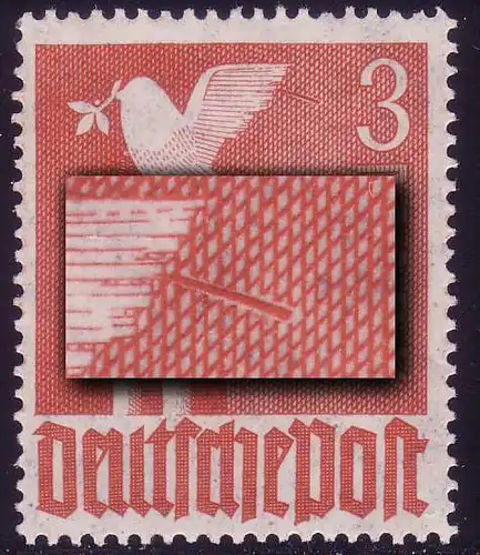 961I colombe 3 mark, défaut de plaque branche sur l'aile , case 49, **
