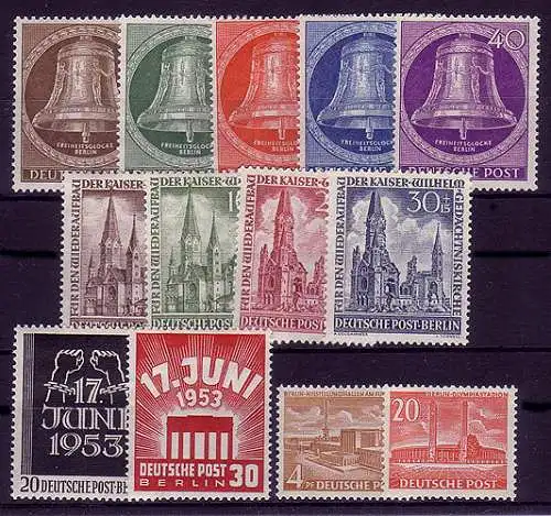 101-113 Berlin-Jahre 1953 complet, frais de port **
