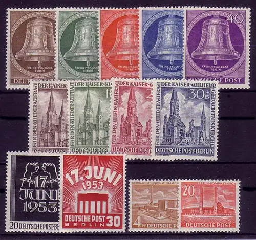 101-113 Berlin-Jahre 1953 complet, frais de port **