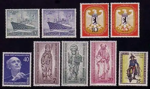 126-134 Berlin-Jahrein 1955 complet, frais de port **