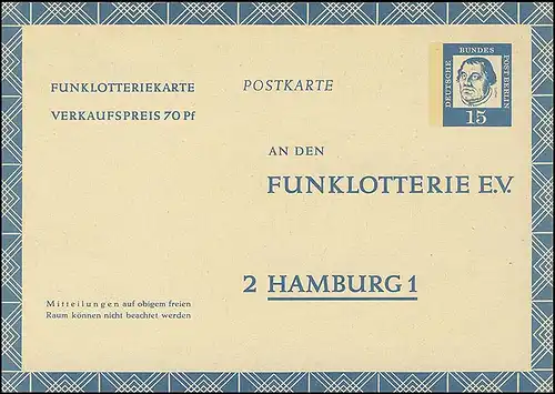 Funklotterie FP 7 Luther 15 Pf **
