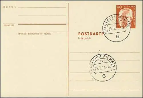 P 84 - Heinemann 40 Pf, VS-O Frankfurt