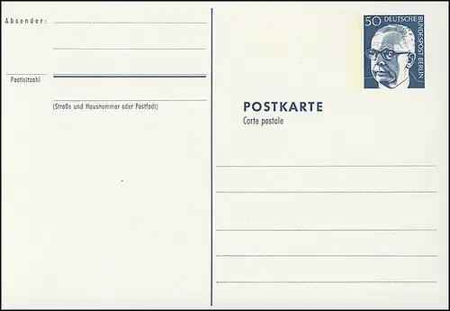 P 85b - Heinemann 50 Pf, weiß, postfrisch **