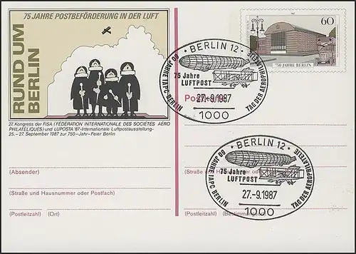 P 127 - LUPOSTA 1987 SSt Berlin IAPC 27.9.87