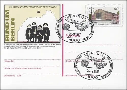 P 127 - LUPOSTA 1987 SSt Berlin Congrès FISA 26.9.87