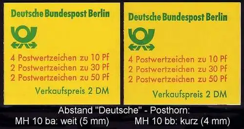 MH-Set BuS 10ba und 10bb (Abstände!), beide postfrisch