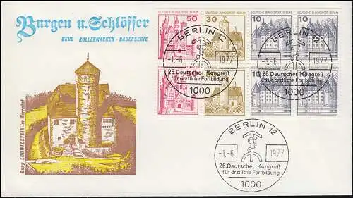 HBl. 18 aus MH 10 BuS 1977 auf Schmuck-FDC BERLIN Kongress 1.6.77