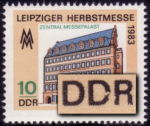 2822I Messe Leipzig mit PLF I zweites D in DDR rechts gebrochen, Feld 36 **