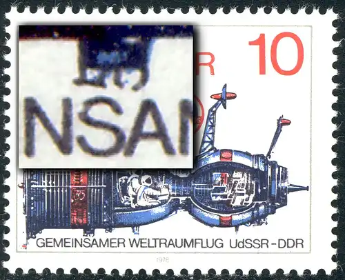 2360 Vol spatial 10 Pf avec défauts de plaque: Entaille en S **