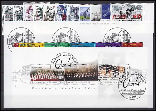 2305-2373 Bund-Ange 2003 Coins en bas à droite, complet avec ESSt Berlin