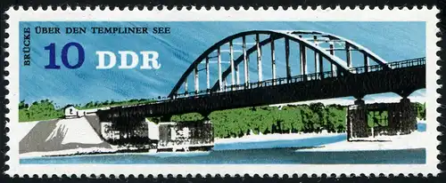 2163 Brücke 10 Pf: unten verdickes R in DDR, Feld 15 **