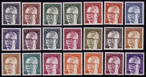 635 ff Heinemann 21 Werte, kompletter Satz postfrisch ** / MNH