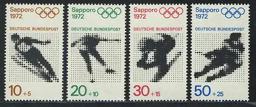 684-687 timbres individuels de bloc 6 Olympiades de Munich et Sapporo, ensemble **