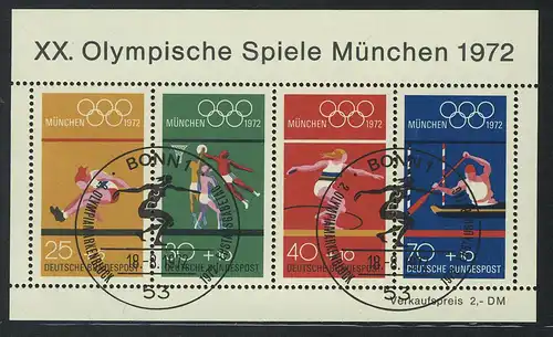 Bloc 8 Olympiades Munich - Sports 1972 avec ESSt Bonn
