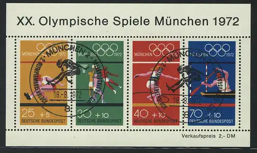 Bloc 8 Olympiades Munich - Sports 1972 avec ESSt Munich