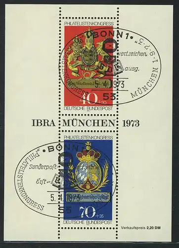 Block 9 IBRA München 1973 mit ESSt Bonn 5.4.1973