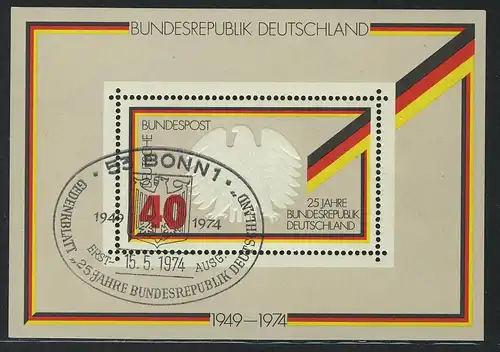 Block 10 25 Jahre BRD 1974, ESSt Bonn