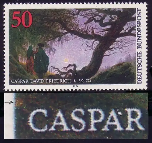 815 C.D. Friedrich avec PLF rouge tache en bas à gauche à côté de CASPAR, champ 16, **