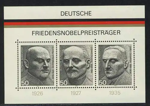 Block 11 Friedensnobelpreisträger 1975, postfrisch **