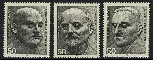 871-873 timbres individuels de bloc 11 lauréats du prix Nobel, phrase **