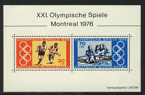 Block 12 Olympiade Montreal 1976, postfrisch