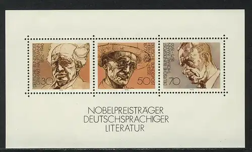 Block 16 Nobelpreisträger für Literatur 1978, postfrisch
