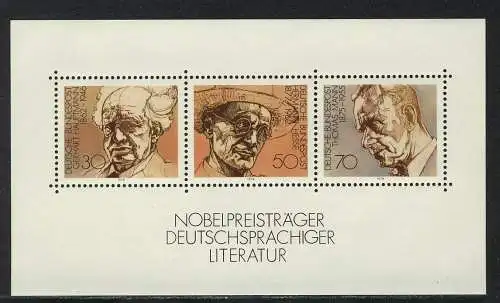 Block 16 Nobelpreisträger für Literatur 1978, postfrisch **