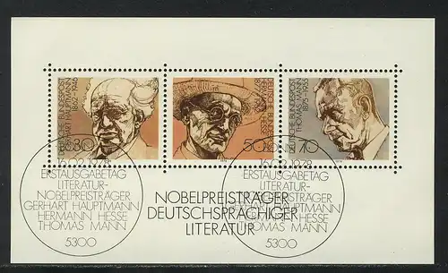 Block 16 Nobelpreisträger für Literatur 1978, ESSt Bonn