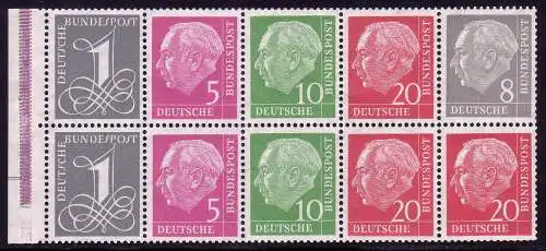 HBl. 8X aus MH 4X Heuss & Ziffern, RLV V, **