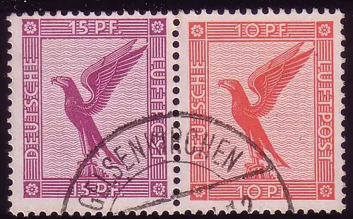 Flugpost ZD W 22 15+10, gestempelt O