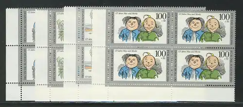 1455-1458 Jugend Max und Moritz 1990, E-Vbl u.l. - Satz **