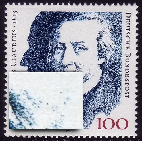 1473 Claudius mit PLF zwei Punkte auf der rechten Wange, Feld 6 **