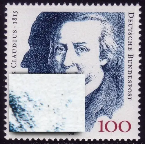 1473 Claudius mit PLF zwei Punkte auf der rechten Wange, Feld 6 **