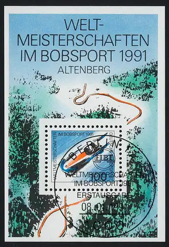 Block 23 Bob-WM Altenberg 1991 mit ESSt Bonn 8.1.1991
