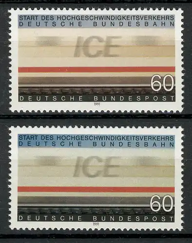 1530 ICE 1991: Farbabart grau statt blau mit Vergleichsstück, **