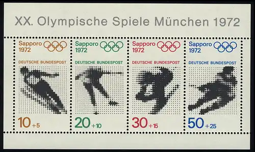 Block 6 Olympische Spiele München und Sapporo, postfrisch **