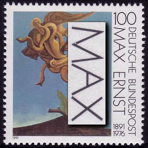 1569 Max Ernst 1991 mit PLF ausgebrochenes M in MAX, Feld 1 **