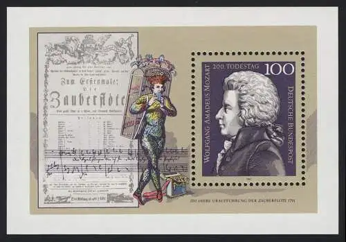 Block 26 Wolfgang Amadeus Mozart 1991, postfrisch