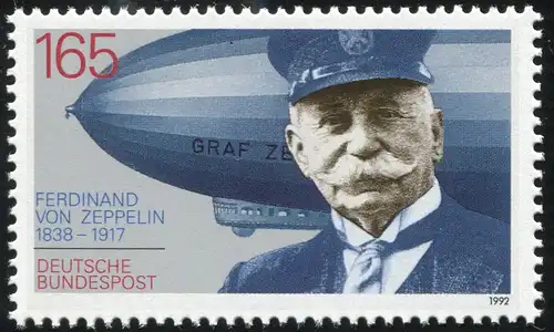 1597I Zeppelin avec PLF I: tache bleue à côté du bonnet, champ 9, **
