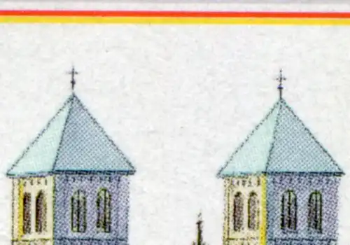 1645 Münster avec PLF croix avec pointe de toit interrompu dans le tour gauche, **