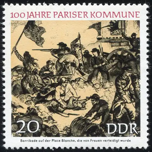 1656 Commune de Paris 20 Pf. avec PLF blanc tache dans le bras, champ 19, ** post-fraîchissement