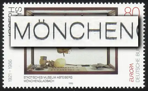 1673DD Europa 80 Pf: double impression de la couleur noir (inscriptions) **