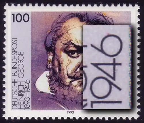 1689 George avec PLF: ligne rouge sur la 6 de 1946, case 45 **