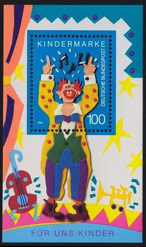 Bloc 27 Pour nous enfants - Clown de musique 1993, frais de port