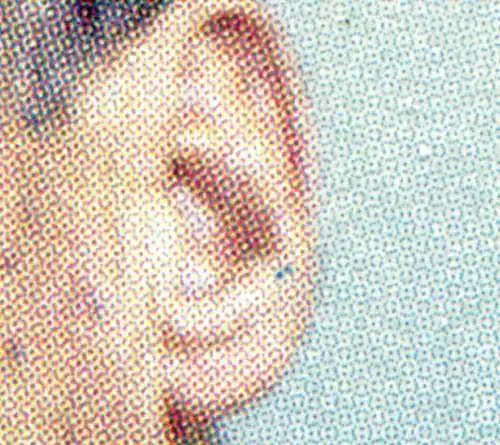1706 Willy Brandt: blauer Strich rechts am Ohr, Feld 24, **